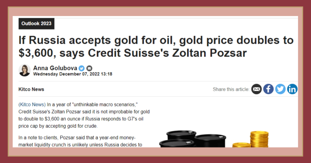 Russia oil for gold